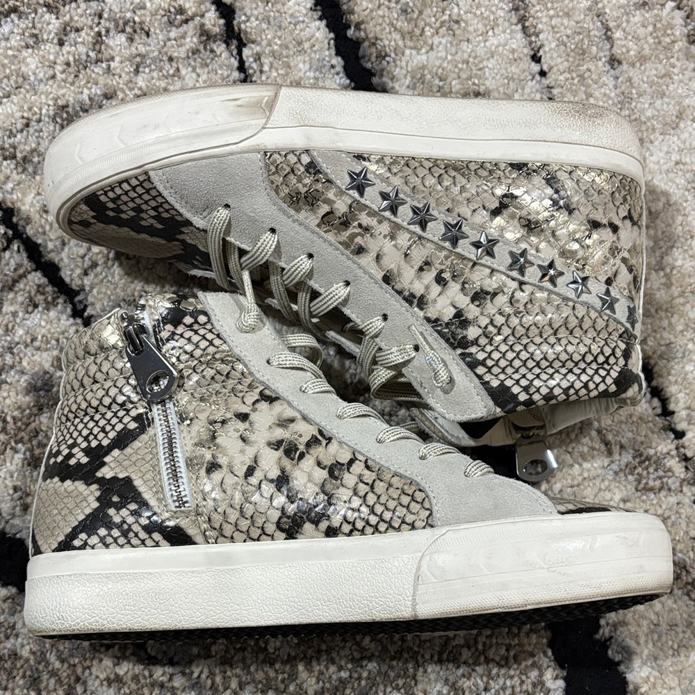 Steve Madden Snake Print High-Top Sneakers